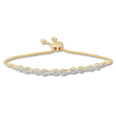 Diamond Infinity Bolo Bracelet 1/4 ct tw 10K Yellow Gold