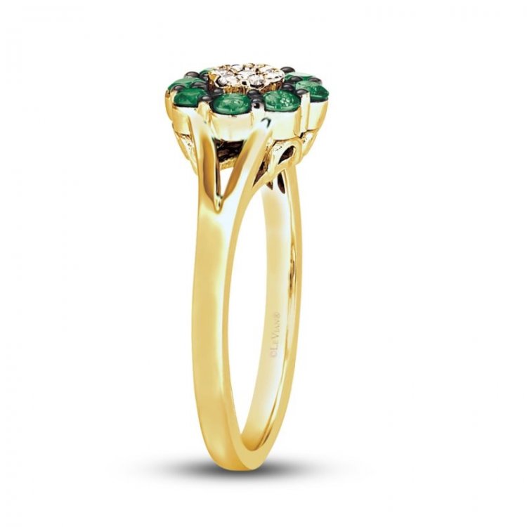 Le Vian Diamond  Emerald Ring 1/20 ct tw Diamonds 14K Honey Gold