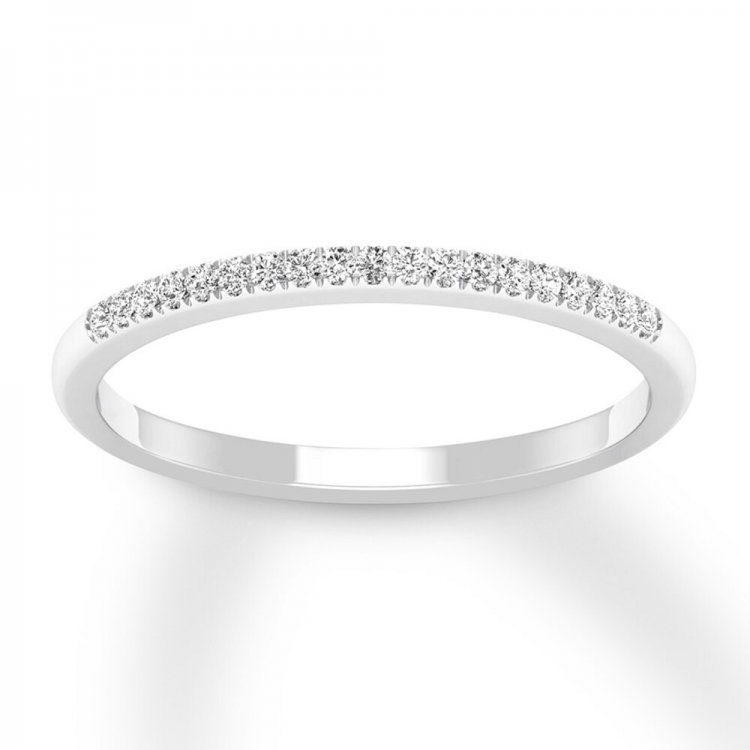 Diamond Wedding Band 1/15 ct tw Round-cut 10K White Gold