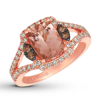 Le Vian Morganite Ring 1/2 ct tw Diamonds 14K Strawberry Gold