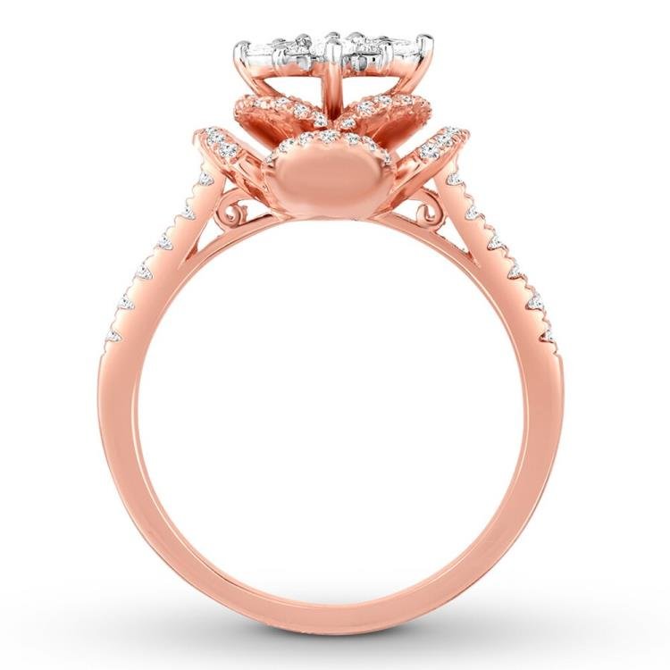 Marquise Diamond Engagement Ring 3/4 ct tw 14K Rose Gold