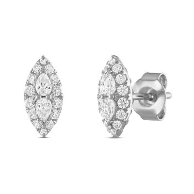 Forever Connected Diamond Earrings 3/8 ct tw Pear/Round 10K White Gold