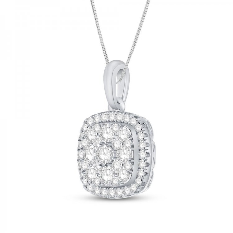 Diamond Necklace 1/2 ct tw Round-Cut 10K White Gold 18