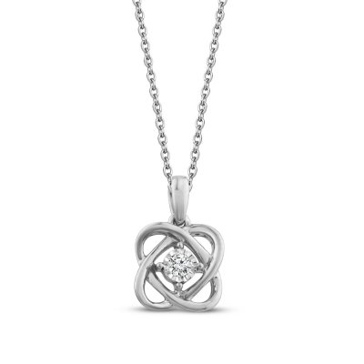 Center of Me Diamond Necklace 1/20 ct tw 10K White Gold 18