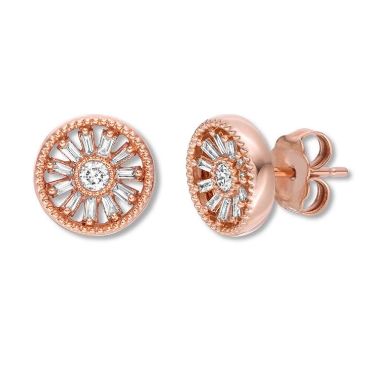 Emmy London Diamond Earrings 1/4 ct tw 10K Rose Gold