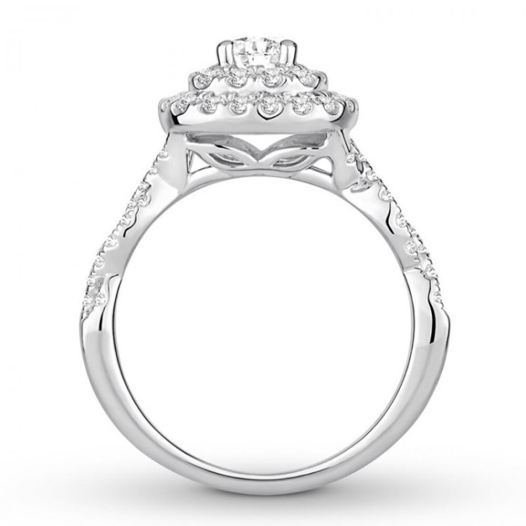 Diamond Engagement Ring 1-1/6 ct tw Round-cut 14K White Gold