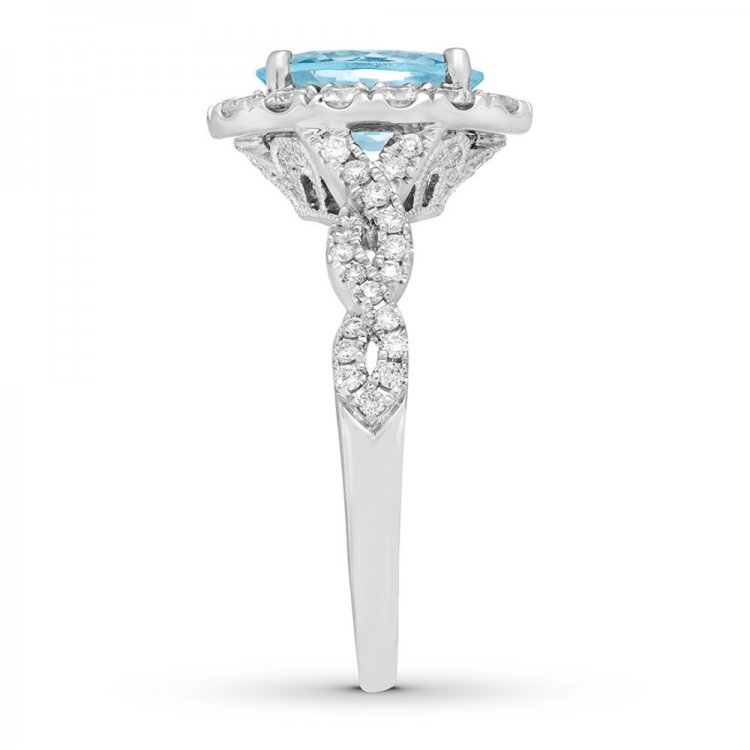 Neil Lane Aquamarine Engagement Ring 3/4 cttw Diamonds 14K Gold