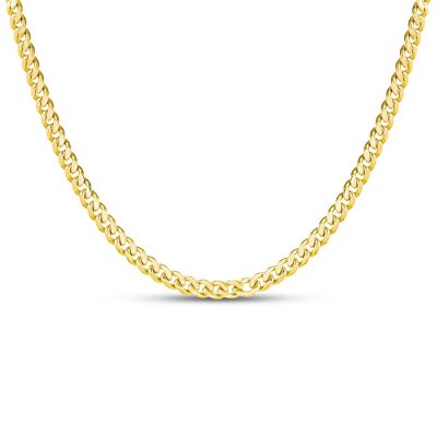 Mens Cuban Curb Chain Necklace 14K Yellow Gold 24 Length