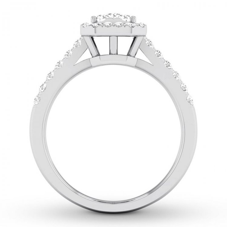 Diamond Engagement Ring 1/2 ct tw Round-cut 10K White Gold