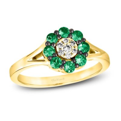 Le Vian Diamond  Emerald Ring 1/20 ct tw Diamonds 14K Honey Gold