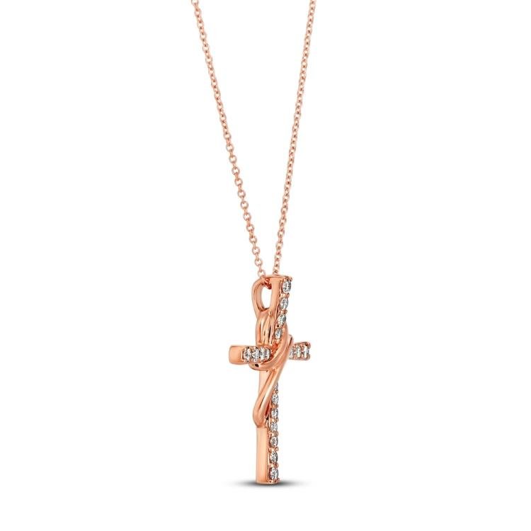 Le Vian Diamond Cross Necklace 1/2 ct tw 14K Strawberry Gold