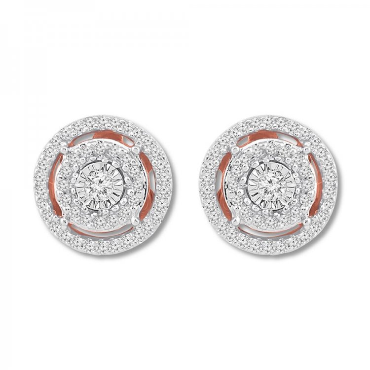 Diamond Circle Earrings 1/4 Carat tw 10K Rose Gold