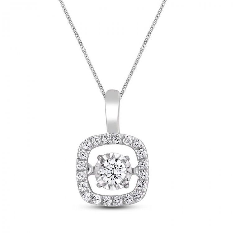 Unstoppable Love Necklace 1/6 ct tw 10K White Gold 19