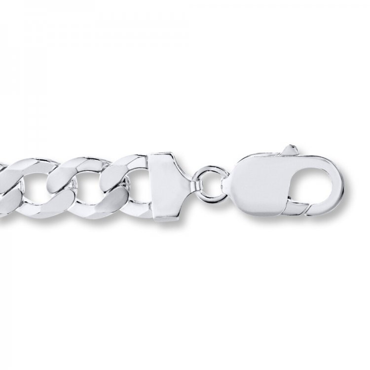 Mens Curb Chain Bracelet Sterling Silver 8.5 Length