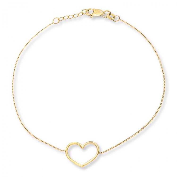 Heart Bracelet 14K Yellow Gold