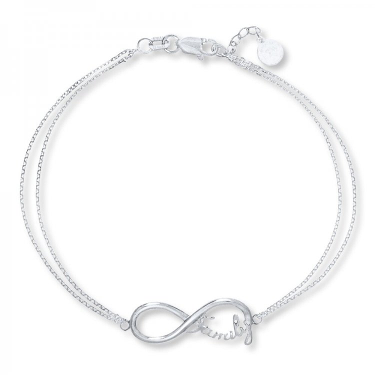 Infinity Family Sterling Silver Bracelet