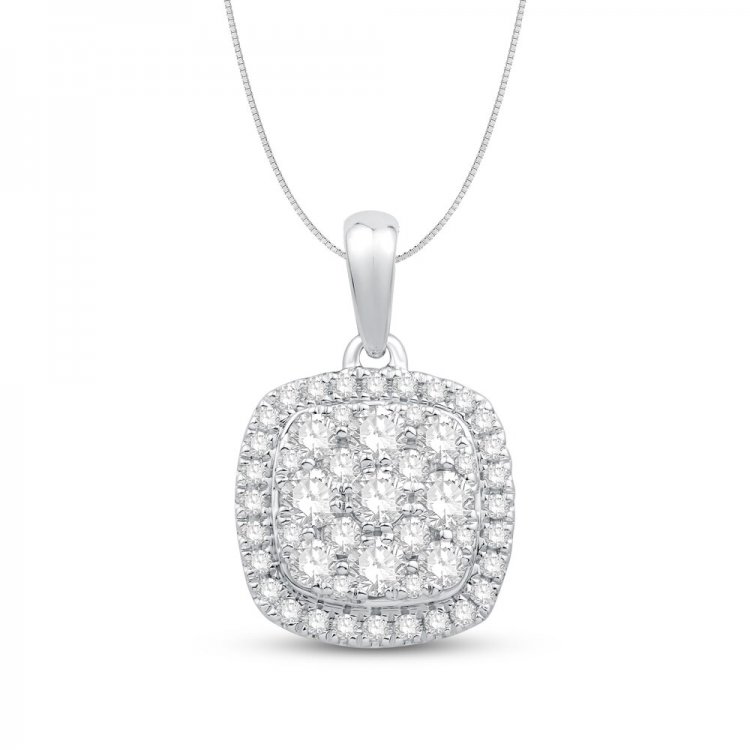 Diamond Necklace 1/2 ct tw Round-Cut 10K White Gold 18