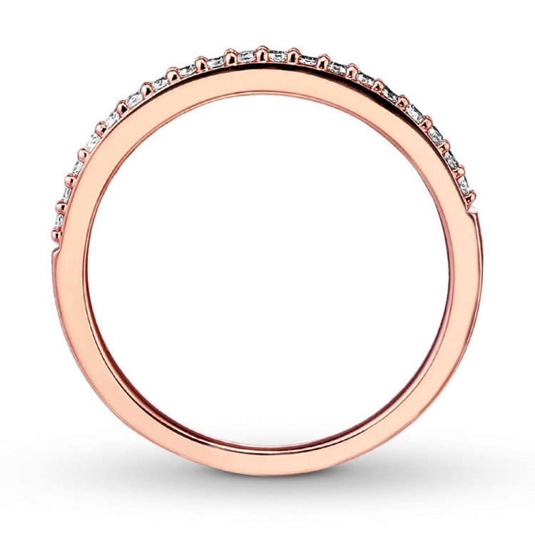 Diamond Wedding Band 1/6 ct tw 14K Rose Gold