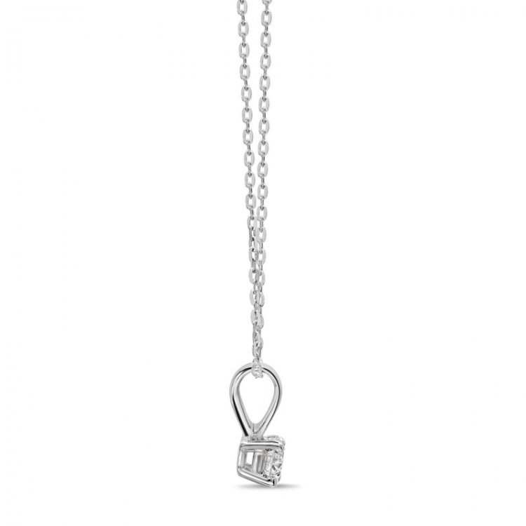 Solitaire Diamond Necklace 1/4 ct tw Round-cut 14K White Gold 18