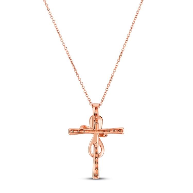 Le Vian Diamond Cross Necklace 1/2 ct tw 14K Strawberry Gold