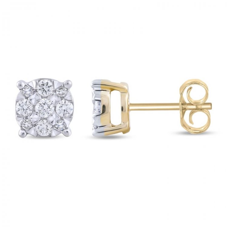 Diamond Stud Earrings 1/3 ct tw 10K Yellow Gold