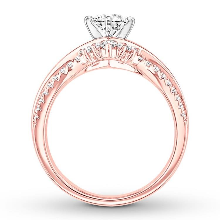 Diamond Engagement Ring 7/8 ct tw Round-cut 14K Rose Gold