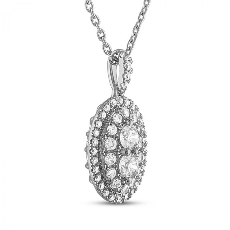 Forever Connected Diamond Necklace 1/2 ct tw Round-Cut 10K White Gold 18