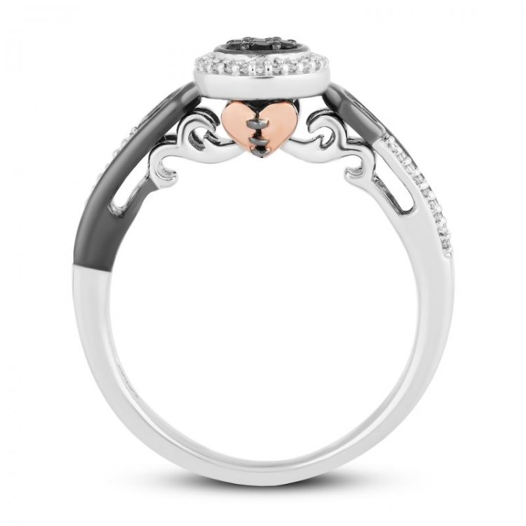 Treasures Nightmare Before Christmas Diamond Ring 1/6 ct tw Sterling Silver/10K Rose Gold