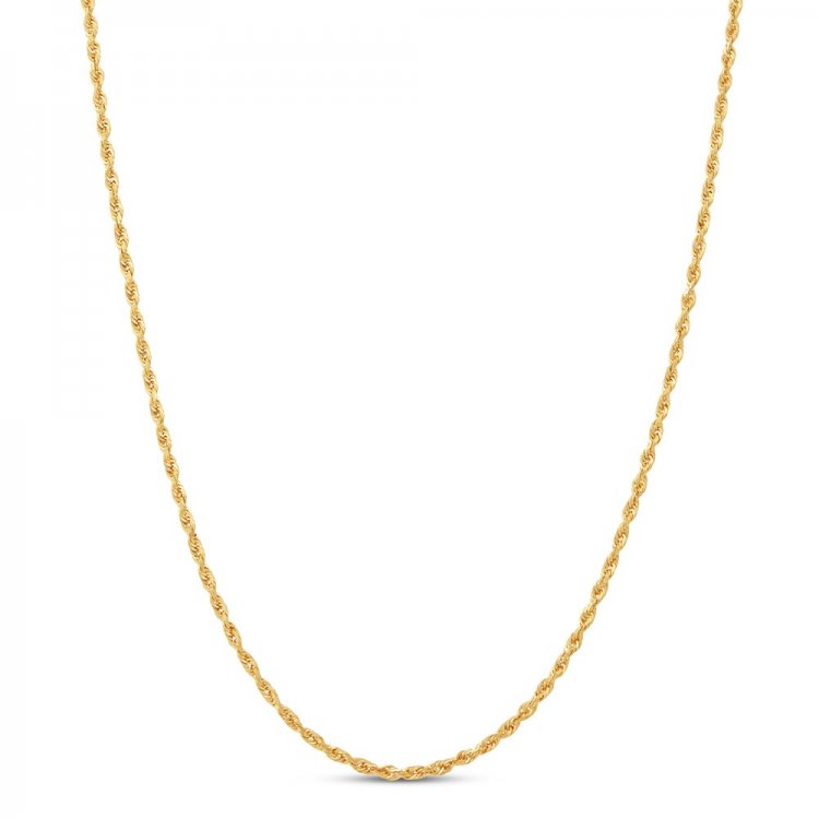 Mens Rope Chain 14K Yellow Gold 22