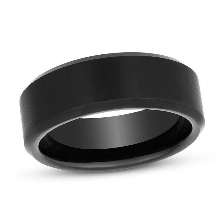 8mm Wedding Band Tungsten Carbide Black PVD