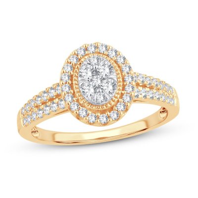 Multi-Diamond Engagement Ring 1/2 ct tw Round-cut 10K Yellow Gold