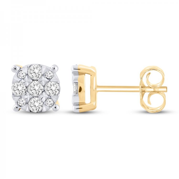 Diamond Stud Earrings 1/2 ct tw 10K Yellow Gold