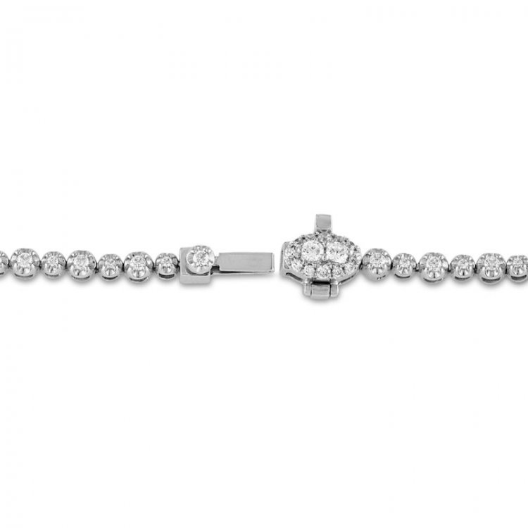 Forever Connected Diamond Bracelet 1 ct tw Round-Cut 10K White Gold 7.25