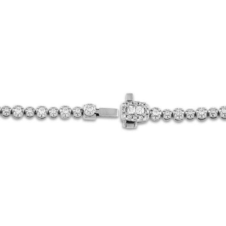 Forever Connected Diamond Bracelet 1 ct tw Round-Cut 10K White Gold 7.25