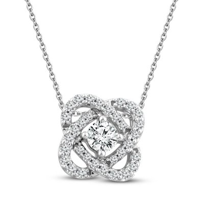 Center of Me Diamond Necklace 1/2 ct tw 10K White Gold 18