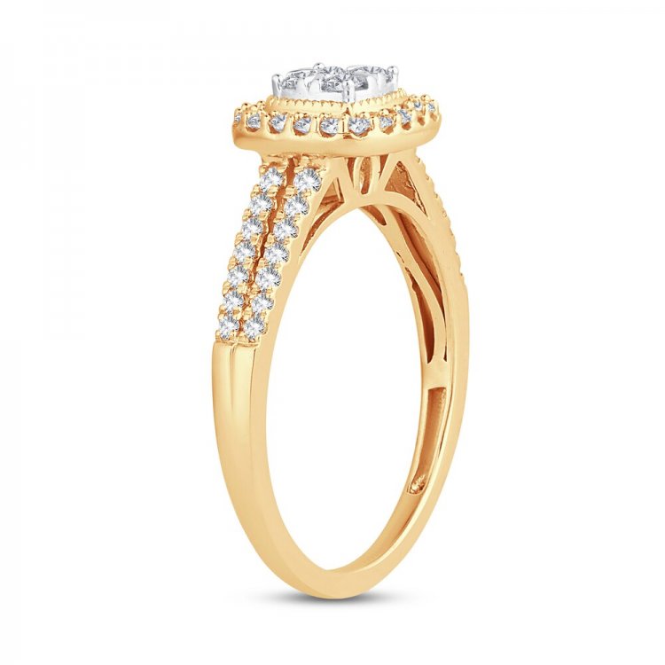 Multi-Diamond Engagement Ring 1/2 ct tw Round-cut 10K Yellow Gold