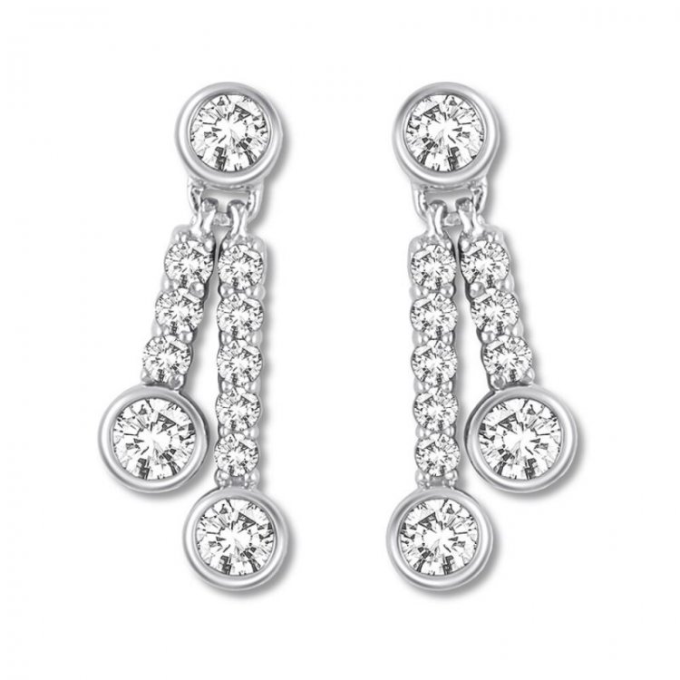 Ever Us Diamond Earrings 5/8 ct tw Round-cut 14K White Gold