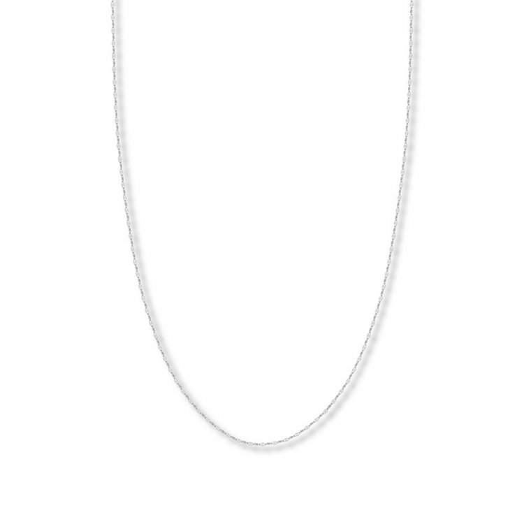 18" Forzatina Chain Necklace 14K White Gold Appx. 1.45mm