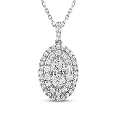 Forever Connected Diamond Necklace 1 ct tw Round-Cut 14K White Gold 18