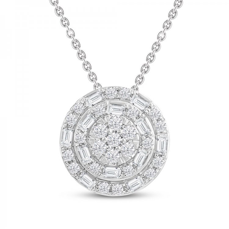 Diamond Circle Necklace 1/3 ct tw 10K White Gold 18