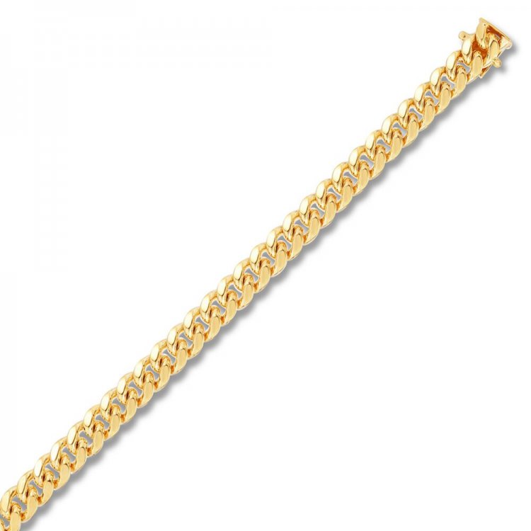 Mens Miami Cuban Chain Necklace 14K Yellow Gold 24