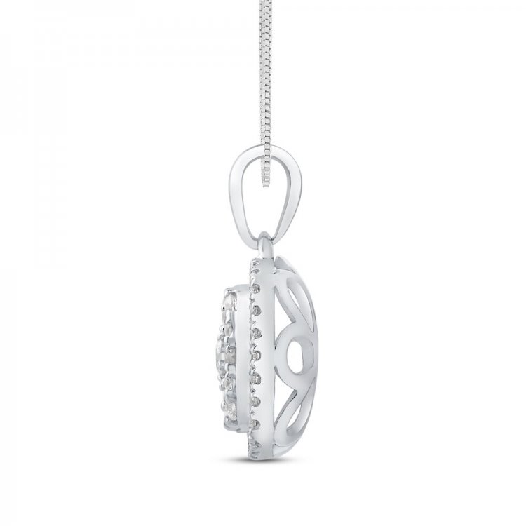 Diamond Necklace 1 ct tw 10K White Gold 18