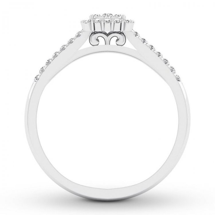 Diamond Engagement Ring 1/4 ct tw Round-cut 10K White Gold