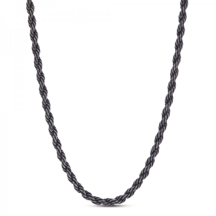 Mens Rope Chain Necklace Stainless Steel 24