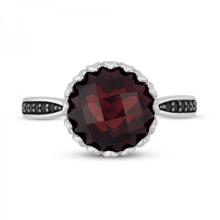 Disney Treasures Alice in Wonderland Red Queen Diamond/Garnet Ring 1/10 ct tw Sterling Silver