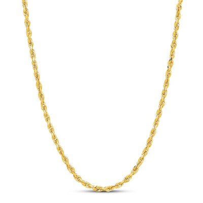 Mens Rope Chain 10K Yellow Gold 24