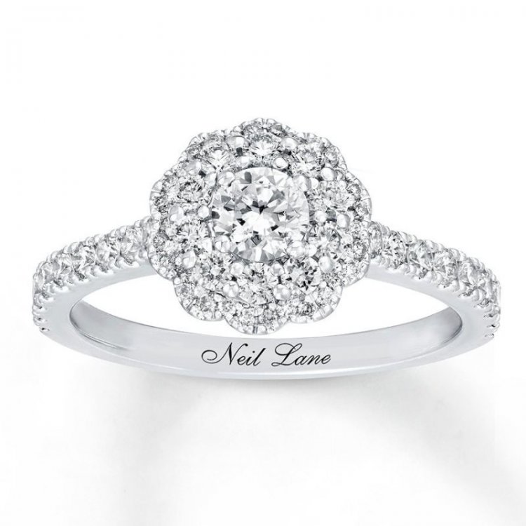 Neil Lane Engagement Ring 1 ct tw Diamonds 14K White Gold