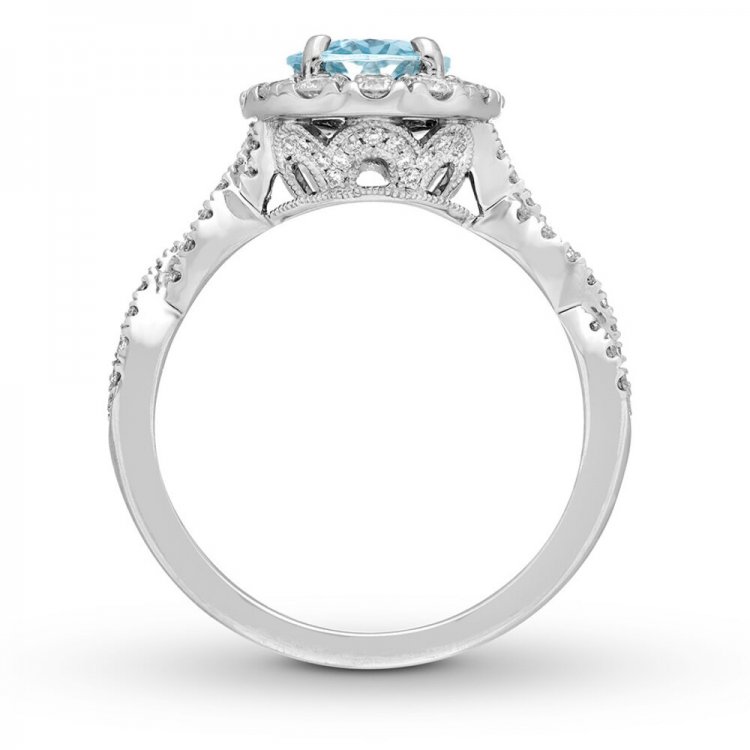 Neil Lane Aquamarine Engagement Ring 3/4 cttw Diamonds 14K Gold