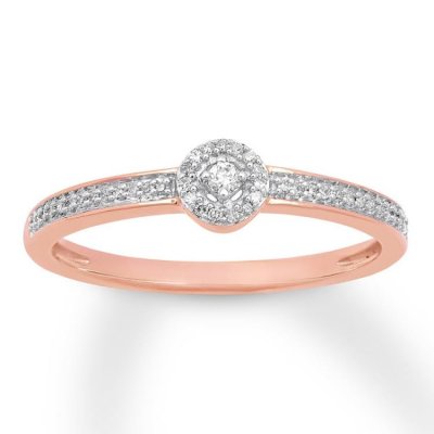 Diamond Ring 1/10 ct tw Round-cut 10K Rose Gold