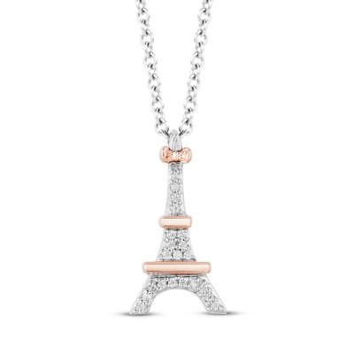 Disney Treasures Aristocats Diamond Necklace 1/20 ct tw Sterling Silver/10K Rose Gold